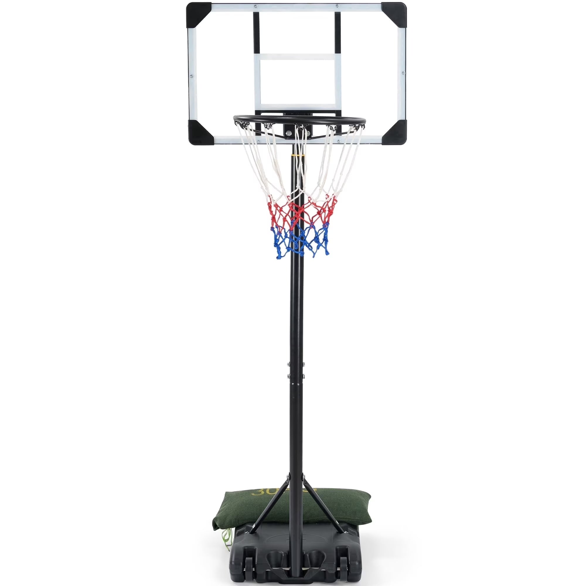 28In Basketball Hoop Basketball Goal System Height Adjustable 5.1Ft to 7Ft Court for All Age Ranges Indoor Outdoor Use
